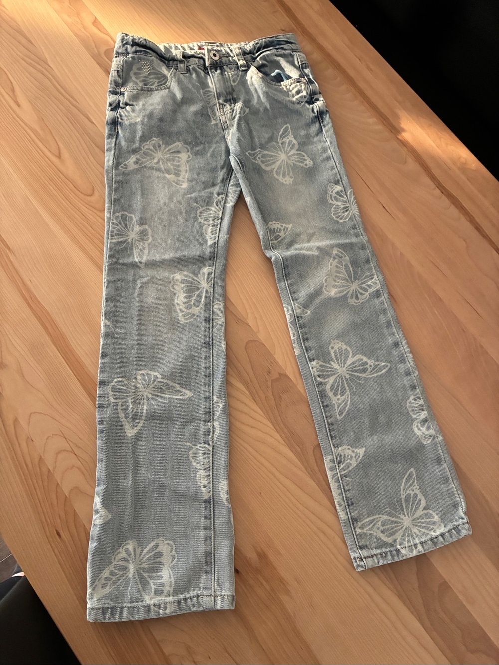 Guess - Light Blue Butterfly Print Girl’s Jeans
